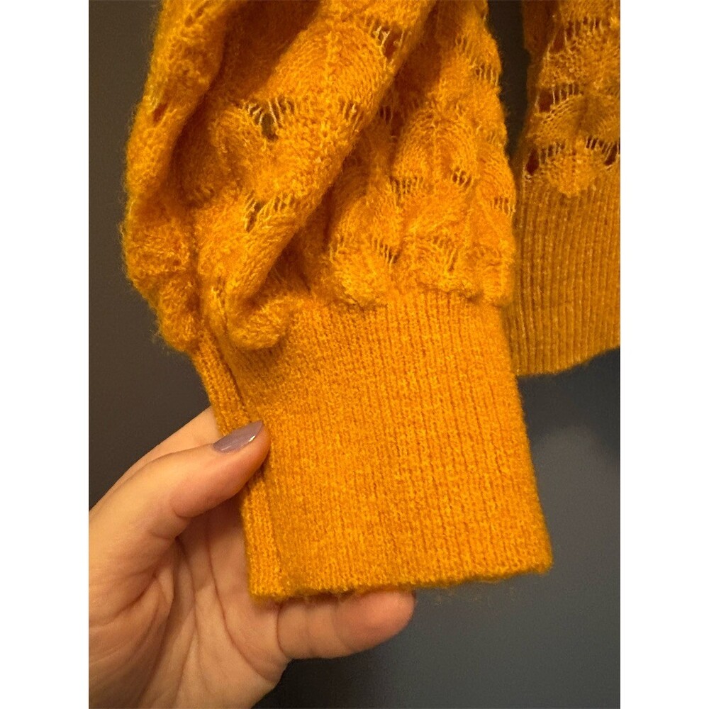 New York & Company Sweater Womens 2XL Mustard Yellow Pullover Balloon - Picture 4 of 10